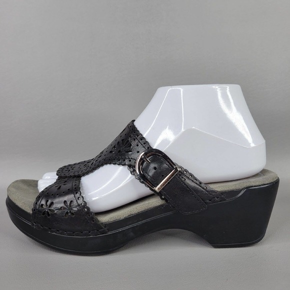 Dansko Black Leather Sandals - Picture 1 of 12